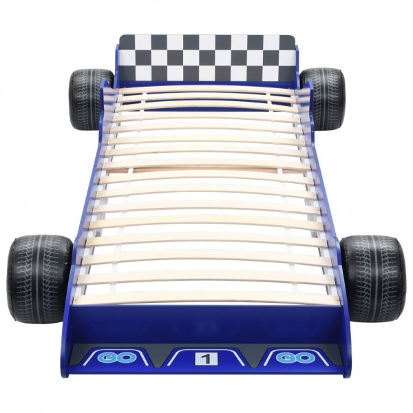 Cama con forma de coche de carreras para niños 90x200 cm azul M 3