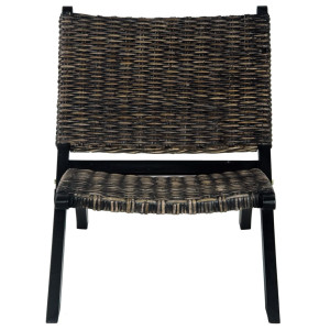 Silla de ratán kubu natural y madera maciza de caoba negro H