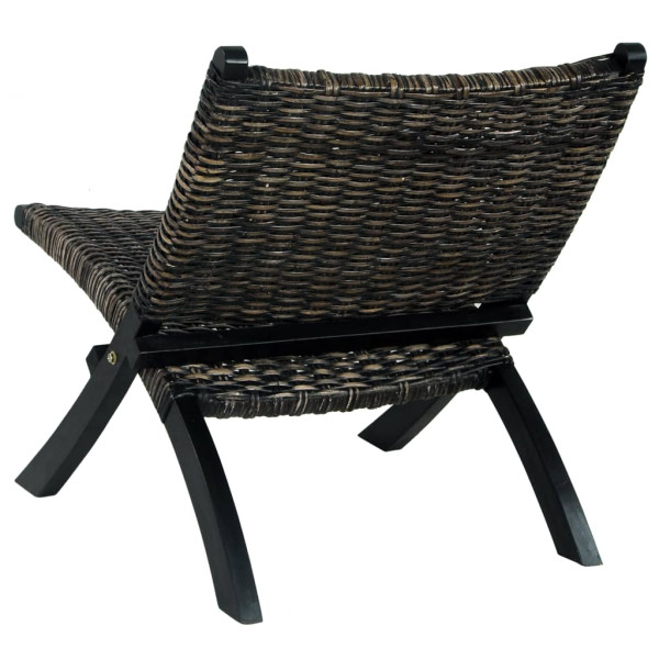 Silla de ratán kubu natural y madera maciza de caoba negro M 4