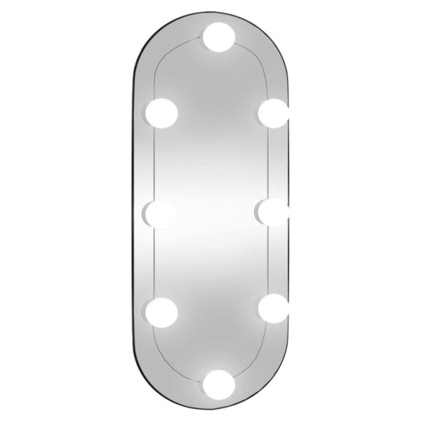 Espelho de parede oval com luzes LED 25x60 cm vidro M 2