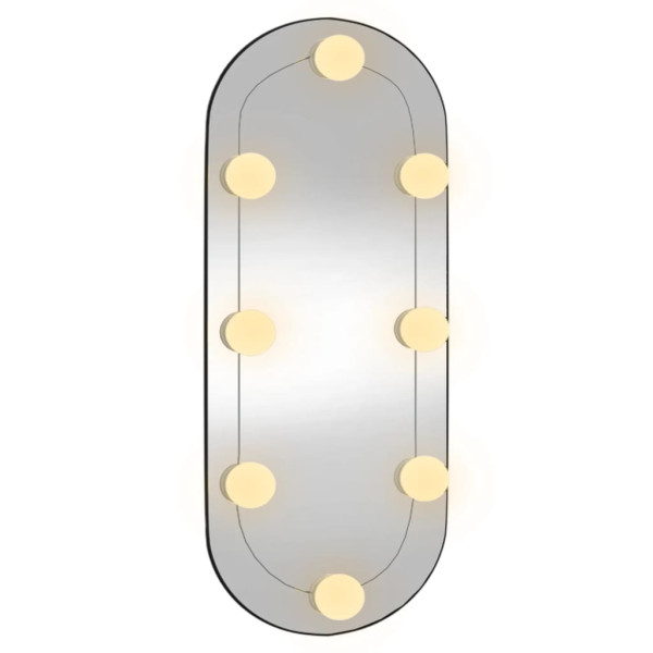 Espejo de pared ovalado con luces LED vidrio 25x60 cm M 4