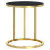 Mesa auxiliar vidrio templado negro y dorado 45 cm 2
