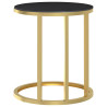 Mesa auxiliar vidrio templado negro y dorado 45 cm 4