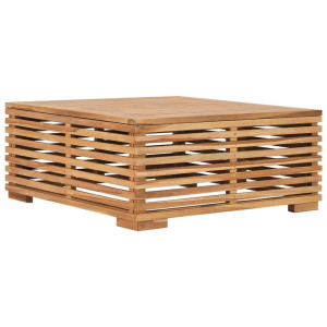 Set de mesa reposapiés de jardín cojín gris oscuro madera teca H
