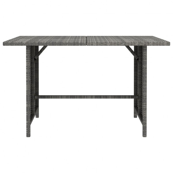 Mesa de comedor para jardín ratán sintético gris 110x70x65 cm M 2