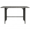 Mesa de jantar para jardim 110x70x65 cm vime PE cinzento 2