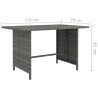 Mesa de comedor para jardín ratán sintético gris 110x70x65 cm 4