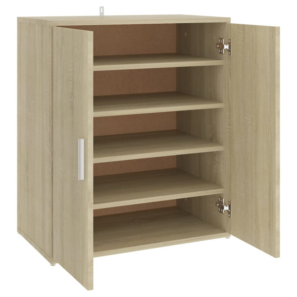 Mueble zapatero de aglomerado roble Sonoma 60x35x70 cm M 2