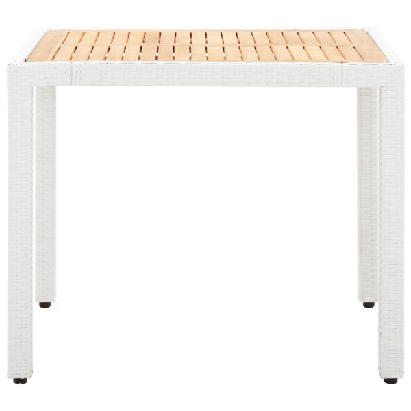 5 pcs conjunto de jantar para exterior vime PE branco M 3