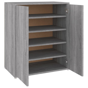 Zapatero de madera contrachapada gris Sonoma 60x35x70 cm H