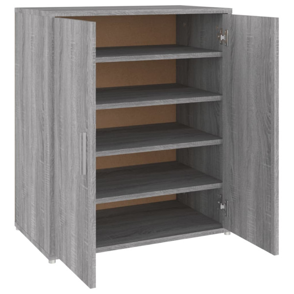 Zapatero de madera contrachapada gris Sonoma 60x35x70 cm M 2