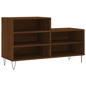 Mueble zapatero madera contrachapada roble marrón 102x36x60 cm H