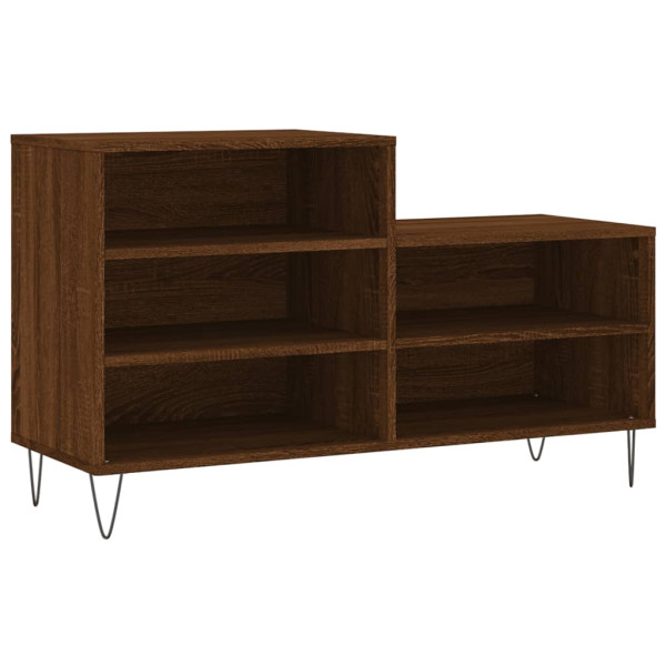 Mueble zapatero madera contrachapada roble marrón 102x36x60 cm M 2