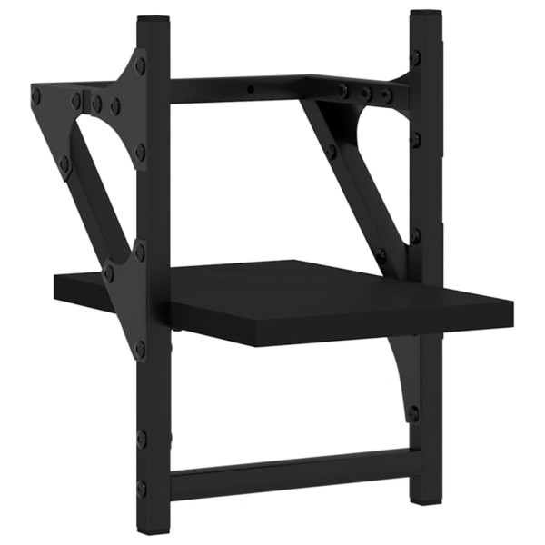 Prateleiras de parede com barras 2 pcs 20x25x30 cm preto M 4