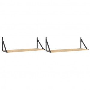 Estantes pared 2uds madera ingeniería roble Sonoma 80x25x25.5cm H