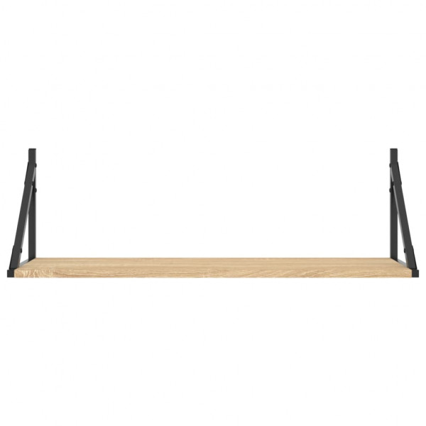 Estantes pared 2uds madera ingeniería roble Sonoma 80x25x25.5cm M 5