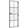 Puerta interior delgada negra vidrio y aluminio 76x201.5 cm 2