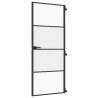 Puerta interior delgada negra vidrio y aluminio 83x201.5 cm 2