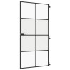 Puerta interior delgada negra vidrio y aluminio 102.5x201.5 cm 2