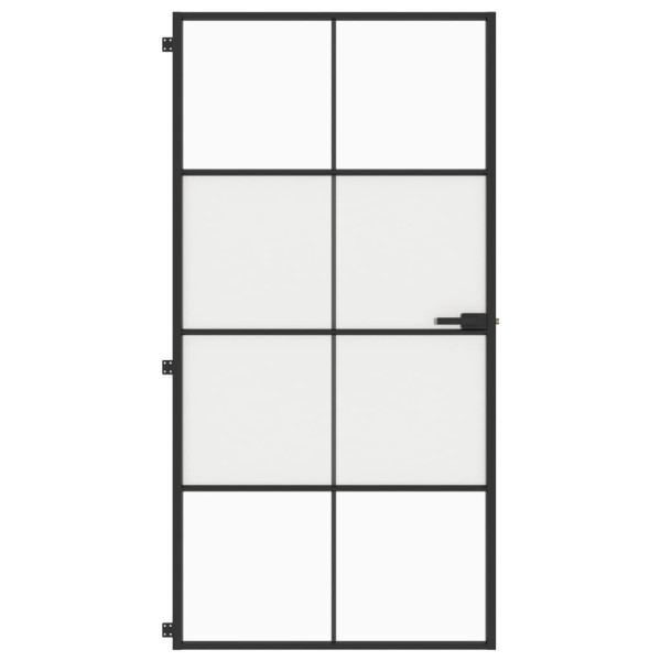 Puerta interior delgada negra vidrio y aluminio 102.5x201.5 cm M 3