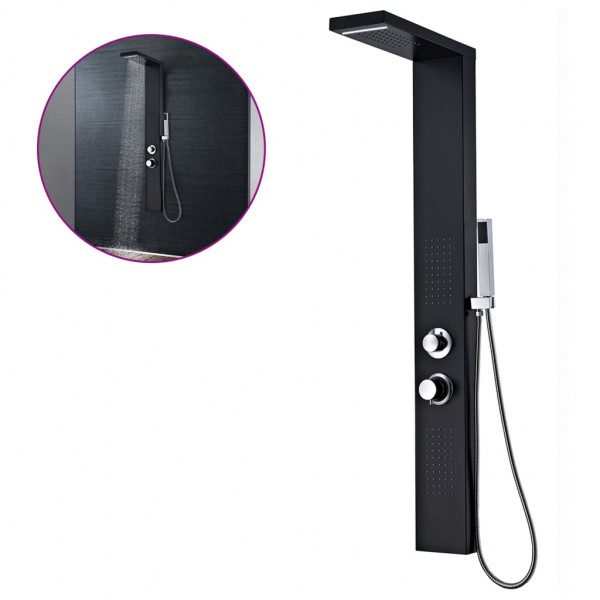 Sistema de panel de ducha aluminio negro mate D