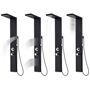 Sistema de panel de ducha aluminio negro mate H