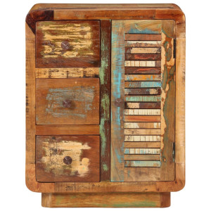 Aparador con 3 cajones de madera maciza reciclada 55x30x70 cm H