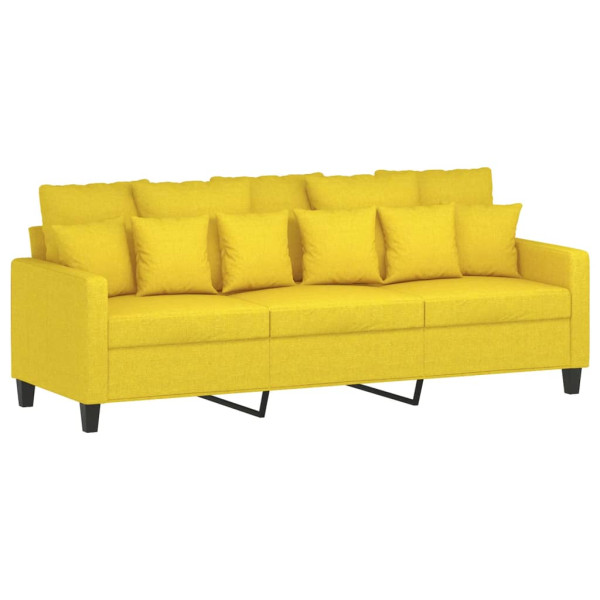 Sofá de 3 lugares 180 cm tecido amarelo-claro M 2