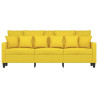 Sofá de 3 plazas de tela amarillo claro 180 cm 3