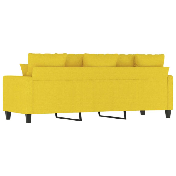 Sofá de 3 lugares 180 cm tecido amarelo-claro M 5
