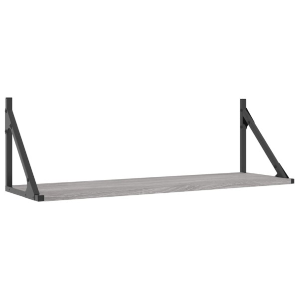 Estantes pared 2 uds madera ingeniería gris Sonoma 80x25x25.5cm M 4