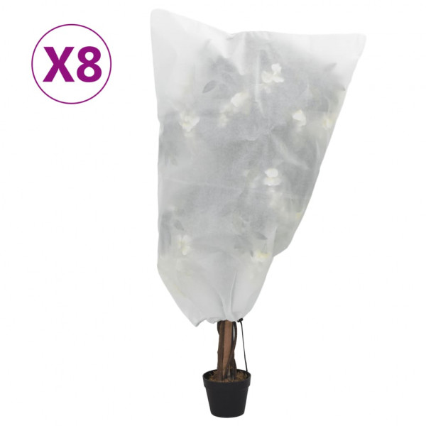 Cubiertas para plantas con cordón 8 uds 70 g/m² 0.8x0.8 m D