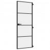 Puerta interior delgada negra vidrio y aluminio 76x201.5 cm 2