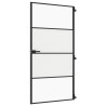 Puerta interior delgada negra vidrio y aluminio 102.5x201.5 cm 2
