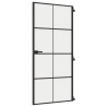 Puerta interior delgada negra vidrio y aluminio 93x201.5 cm 2