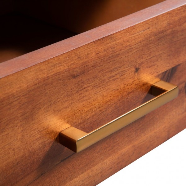 Mesa de centro de madera de acacia maciza 90x50x40 cm M 5