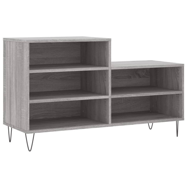 Mueble zapatero madera contrachapada gris Sonoma 102x36x60 cm M 2