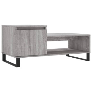 Mesa de centro madera contrachapada gris Sonoma 100x50x45 cm H
