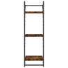 Estante 3 prateleiras + barras 2pcs 30x25x100cm carvalho fumado 5