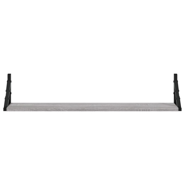 Prateleiras de parede 2pcs derivados de madeira cinzento sonoma M 5