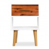 Mesita de noche de madera maciza de acacia 40x30x57 cm 2
