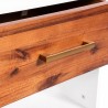 Mesa de cabeceira em madeira de acácia maciça 40x30x57 cm 5