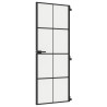 Puerta interior delgada negra vidrio y aluminio 76x201.5 cm 2