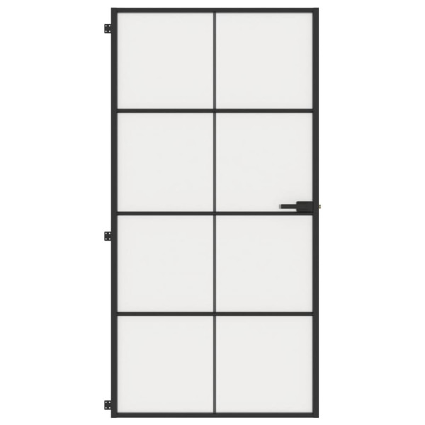 Puerta interior delgada negra vidrio y aluminio 102.5x201.5 cm M 3