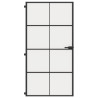 Puerta interior delgada negra vidrio y aluminio 102.5x201.5 cm 3