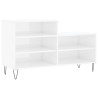 Mueble zapatero madera contrachapada blanco brillo 102x36x60 cm 2