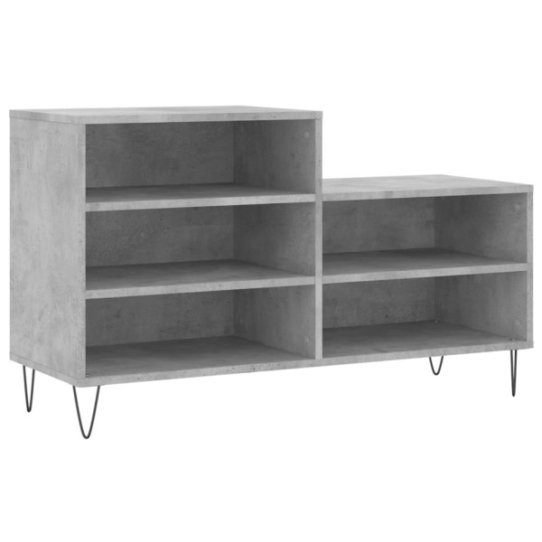 Mueble zapatero madera contrachapada gris hormigón 102x36x60 cm M 2