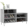 Mueble zapatero madera contrachapada gris hormigón 102x36x60 cm 3