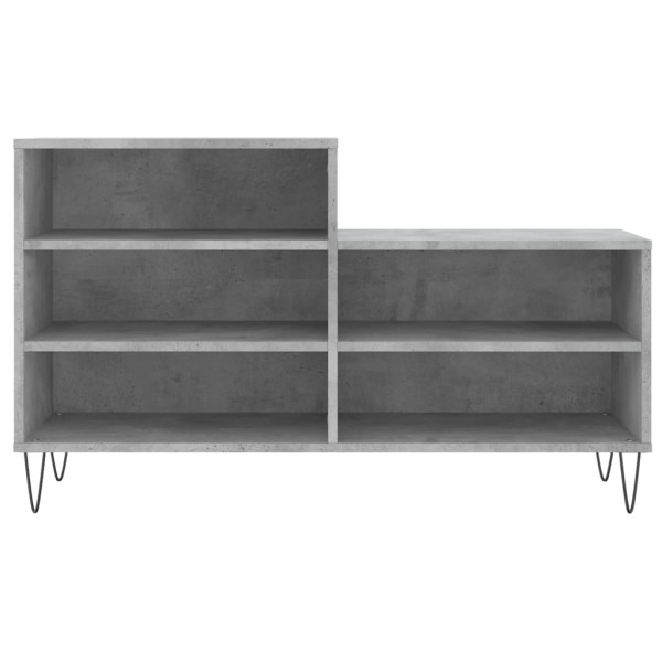 Mueble zapatero madera contrachapada gris hormigón 102x36x60 cm M 4