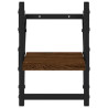 Estantes de pared con barras 2 uds marrón roble 20x25x30 cm 5